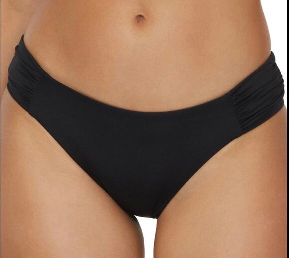 Becca Other - Becca Black Muse Side Ruched Hipster Bikini Bottom L NWT
